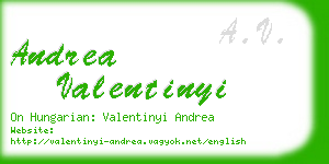 andrea valentinyi business card